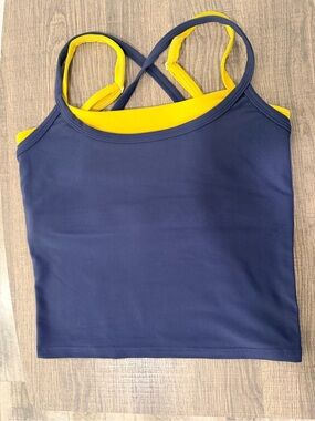 Women’s Navy and Yellow Sports Tank size M